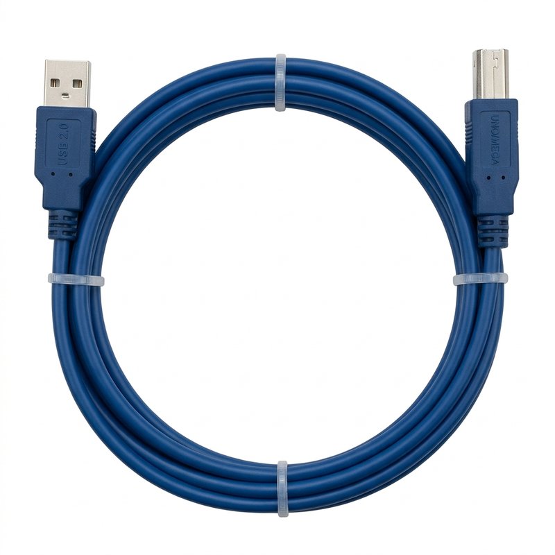 Arduino Uno R3 & Mega 2560 Blue USB Programming Cable – Low-Profile heavy Duty Data Link | Electrive Co