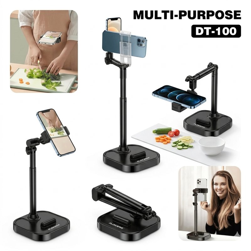 Plokama DT 100 Multi-Device Adjustable Metal Desk Stand – Superior Workspace Ergonomics