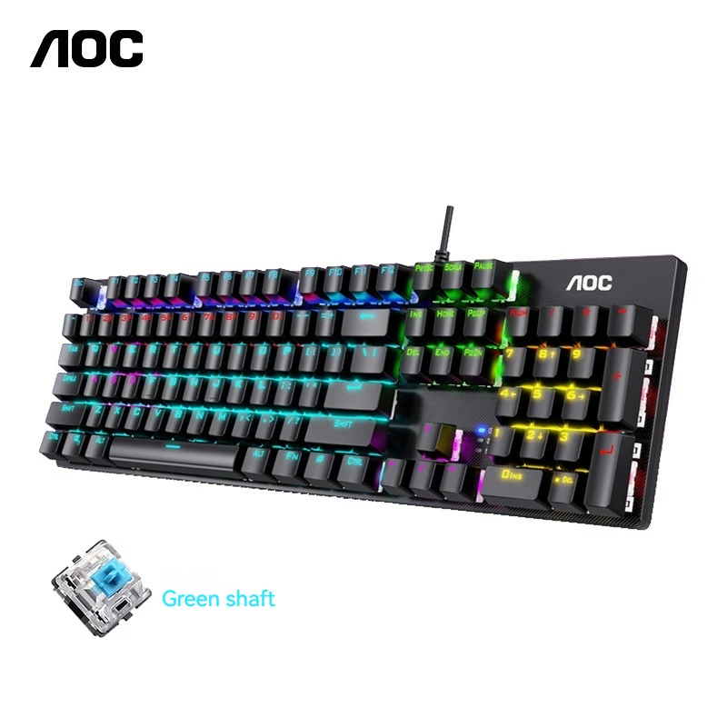 AOC GK410 RGB MECHANICAL GAMING KEYBOARd WiTH BLUE SWiTCH - Image 2